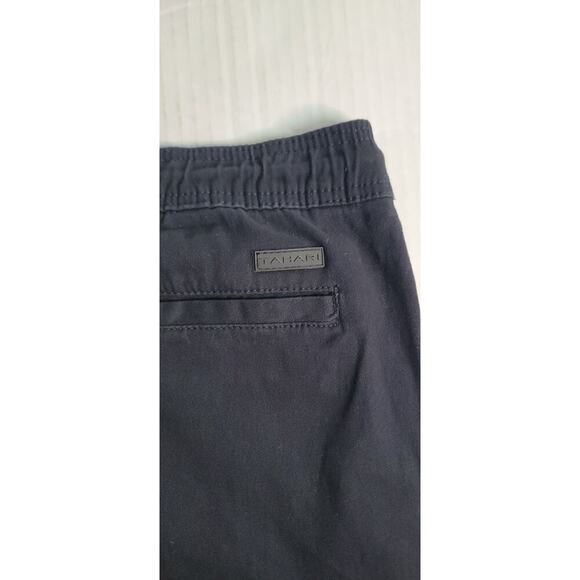 Tahari Pull On Cargo Jogger Pants Womens Medium Black High Rise Pockets Cotton - Picture 11 of 12